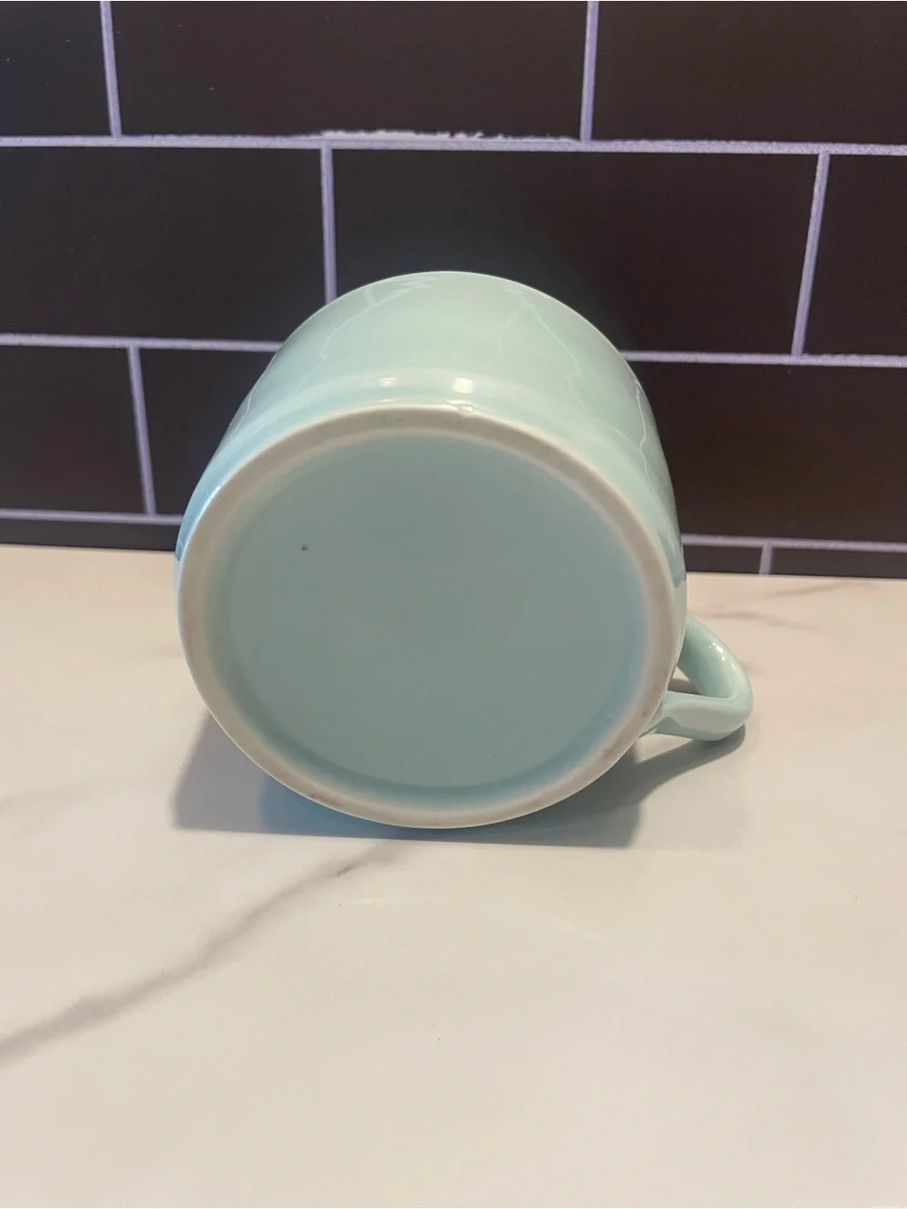 3D Animal Ceramic Vintage Novelty Coffee Cup Mint Green with Red Accent #0218